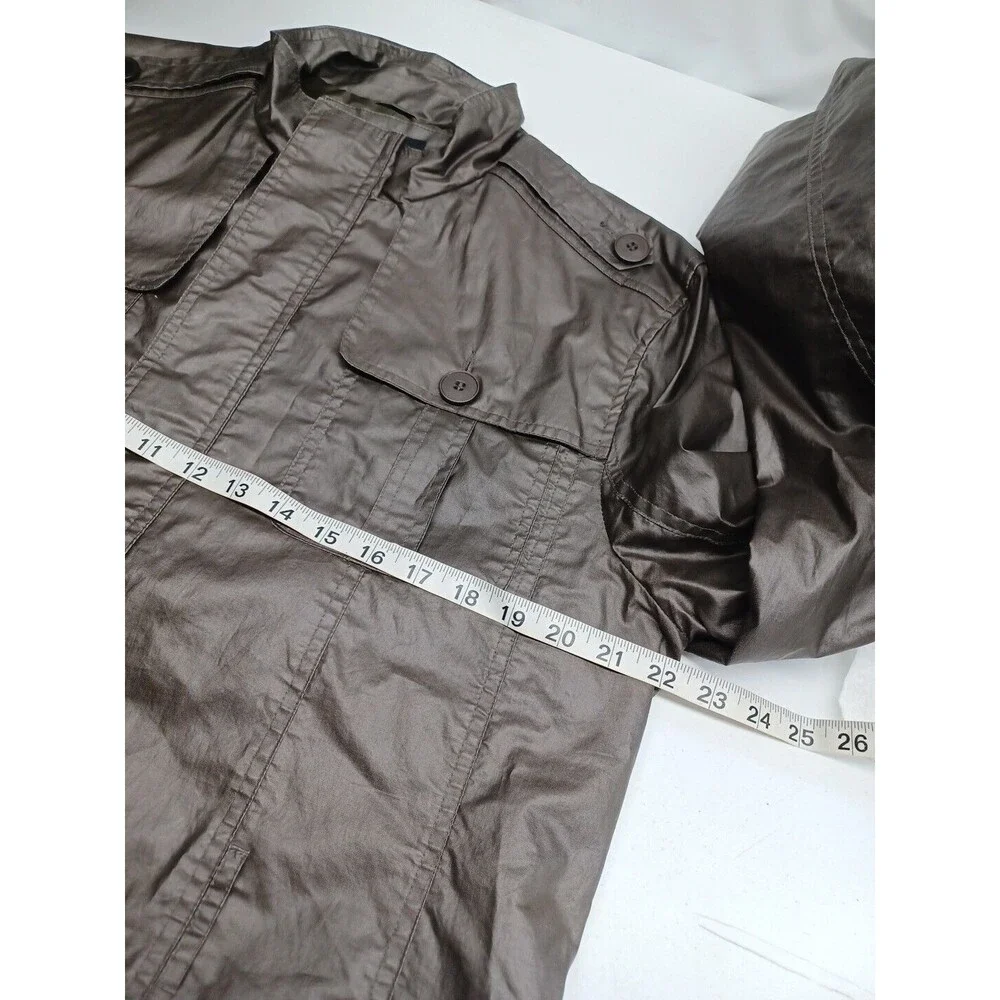 Twentyone Men Full Zip Brown Windbreaker Jacket Pockets Sz L